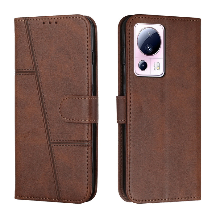 Estuche para teléfono de cuero con hebilla de textura de becerro cosido, For Samsung Galaxy A24 4G, For Samsung Galaxy M14 5G / F14 5G, For Google Pixel 7a, For Google Pixel 8, For Google Pixel 8 Pro, For Infinix Hot 30i, For Tecno Spark 10            ...