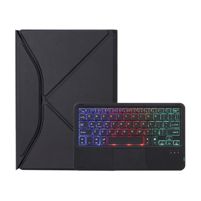 Z10B-AS Ranura para bolígrafo Panel táctil Retroiluminación Teclado Bluetooth Funda de cuero para tableta, For iPad 2022 / 2025