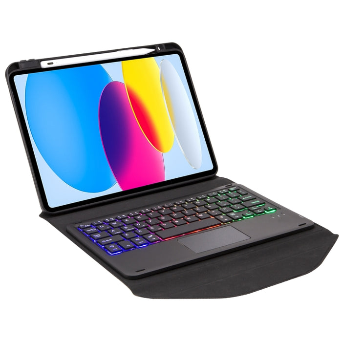 Z10B-AS Ranura para bolígrafo Panel táctil Retroiluminación Teclado Bluetooth Funda de cuero para tableta, For iPad 2022 / 2025