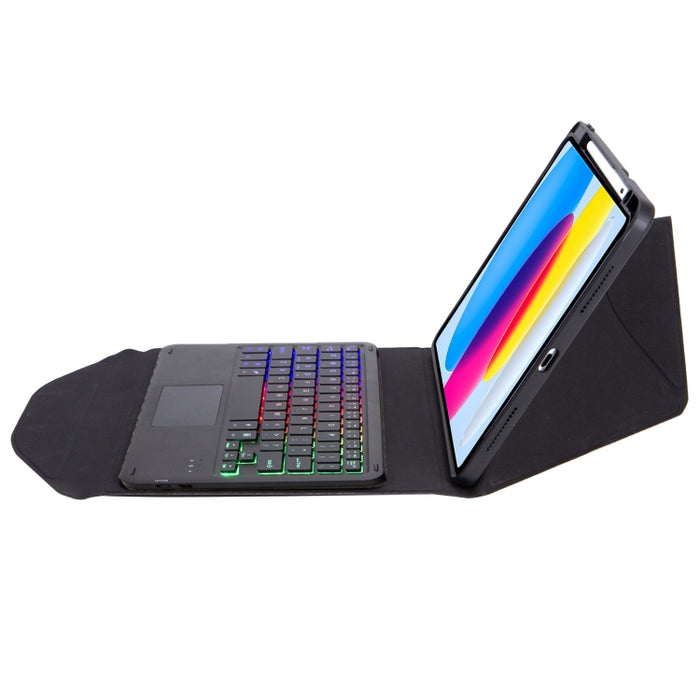 Z10B-AS Ranura para bolígrafo Panel táctil Retroiluminación Teclado Bluetooth Funda de cuero para tableta, For iPad 2022 / 2025