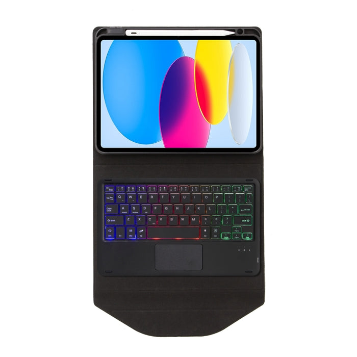 Z10B-AS Ranura para bolígrafo Panel táctil Retroiluminación Teclado Bluetooth Funda de cuero para tableta, For iPad 2022 / 2025
