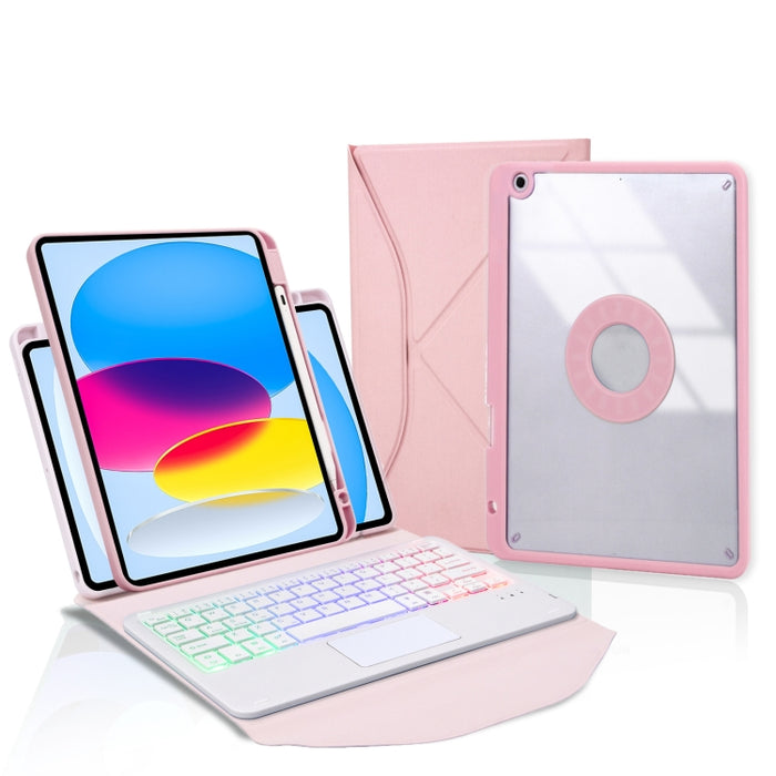 Z10B-AS Ranura para bolígrafo Panel táctil Retroiluminación Teclado Bluetooth Funda de cuero para tableta, For iPad 2022 / 2025