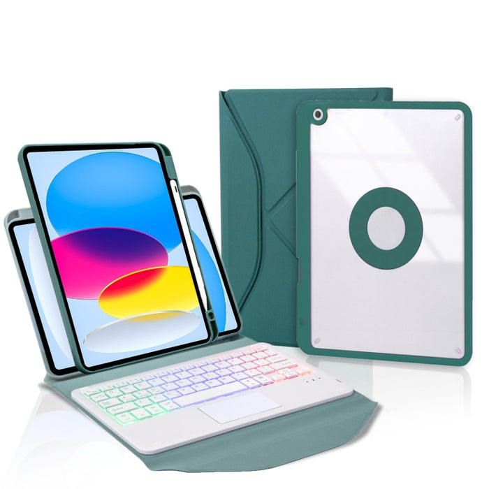 Z10B-AS Ranura para bolígrafo Panel táctil Retroiluminación Teclado Bluetooth Funda de cuero para tableta, For iPad 2022 / 2025