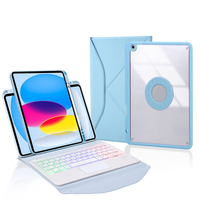 Z10B-AS Ranura para bolígrafo Panel táctil Retroiluminación Teclado Bluetooth Funda de cuero para tableta, For iPad 2022 / 2025