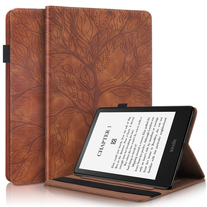 Life Tree Series Estuche de cuero con tapa horizontal para tableta, For Amazon Kindle 6 2022, For Xiaomi Pad 6 / Pad 6 Pro