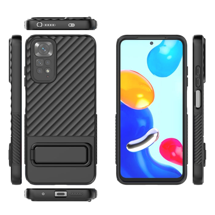 Caja de teléfono de TPU con textura ondulada con película de lente, For Xiaomi Redmi Note 11, For Xiaomi Poco F5, For Xiaomi Redmi Note 11S, For Xiaomi Redmi Note 12 Turbo