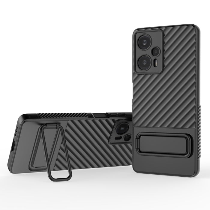 Caja de teléfono de TPU con textura ondulada con película de lente, For Xiaomi Redmi Note 11, For Xiaomi Poco F5, For Xiaomi Redmi Note 11S, For Xiaomi Redmi Note 12 Turbo