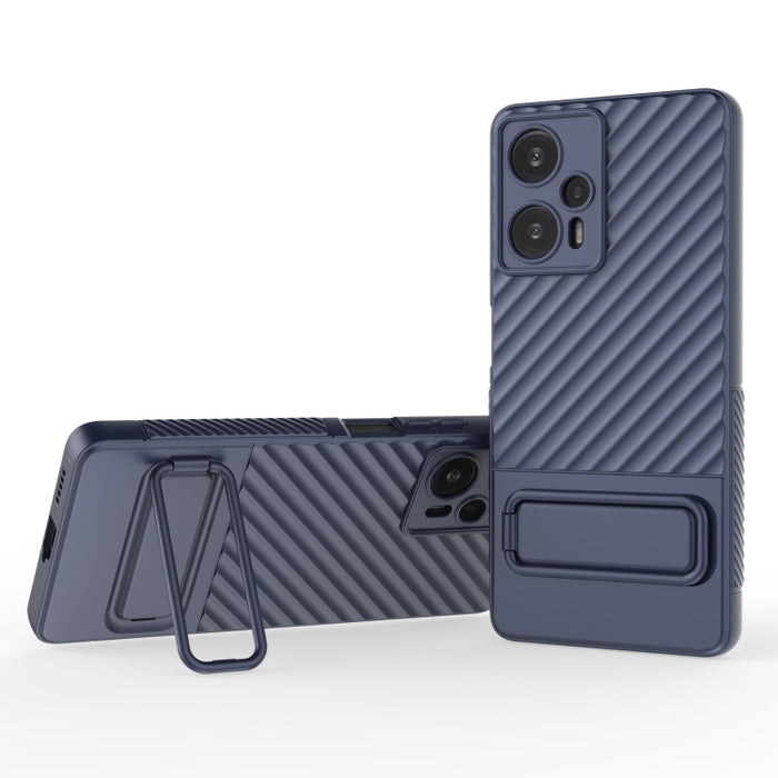 Caja de teléfono de TPU con textura ondulada con película de lente, For Xiaomi Redmi Note 11, For Xiaomi Poco F5, For Xiaomi Redmi Note 11S, For Xiaomi Redmi Note 12 Turbo