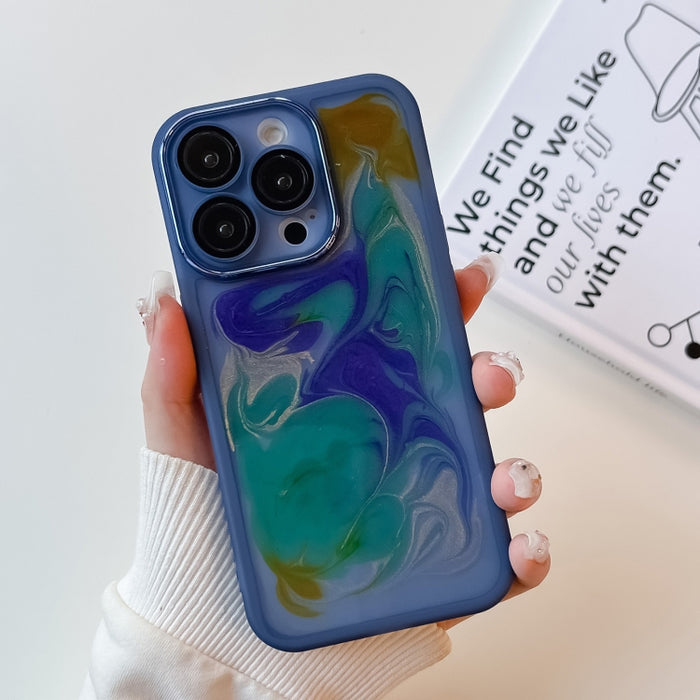 Caja del teléfono de TPU de galvanoplastia de pintura al óleo