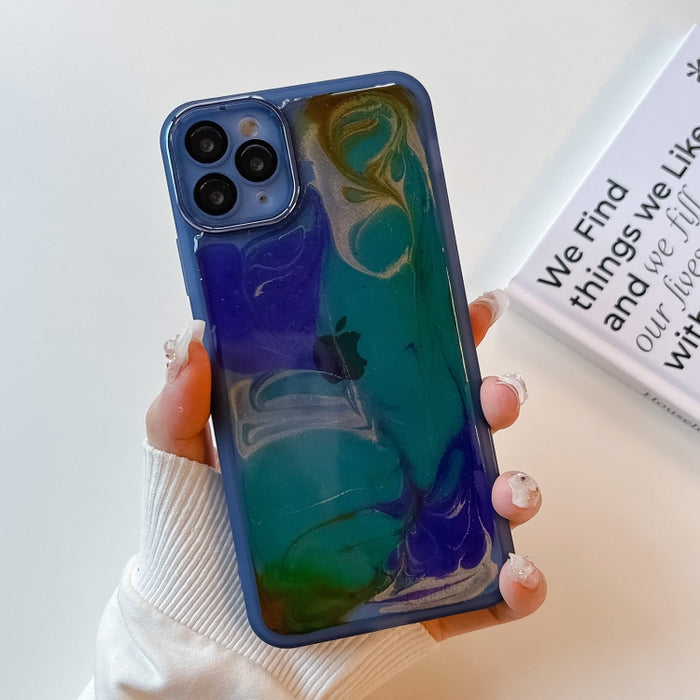 Caja del teléfono de TPU de galvanoplastia de pintura al óleo