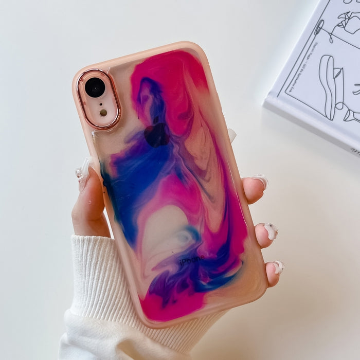 Caja del teléfono de TPU de galvanoplastia de pintura al óleo