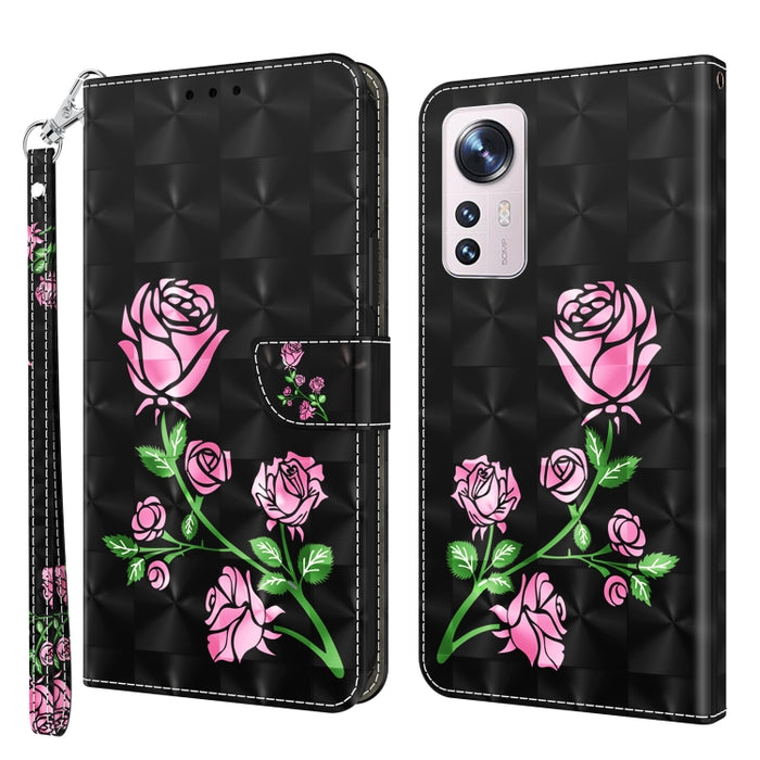 Estuche para teléfono de cuero con patrón pintado en 3D, For Xiaomi 12 Pro, For Xiaomi 12, For Xiaomi Redmi Note 10 Pro