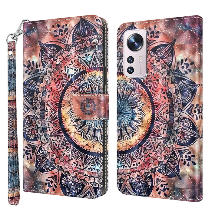 Estuche para teléfono de cuero con patrón pintado en 3D, For Xiaomi 12 Pro, For Xiaomi 12, For Xiaomi Redmi Note 10 Pro