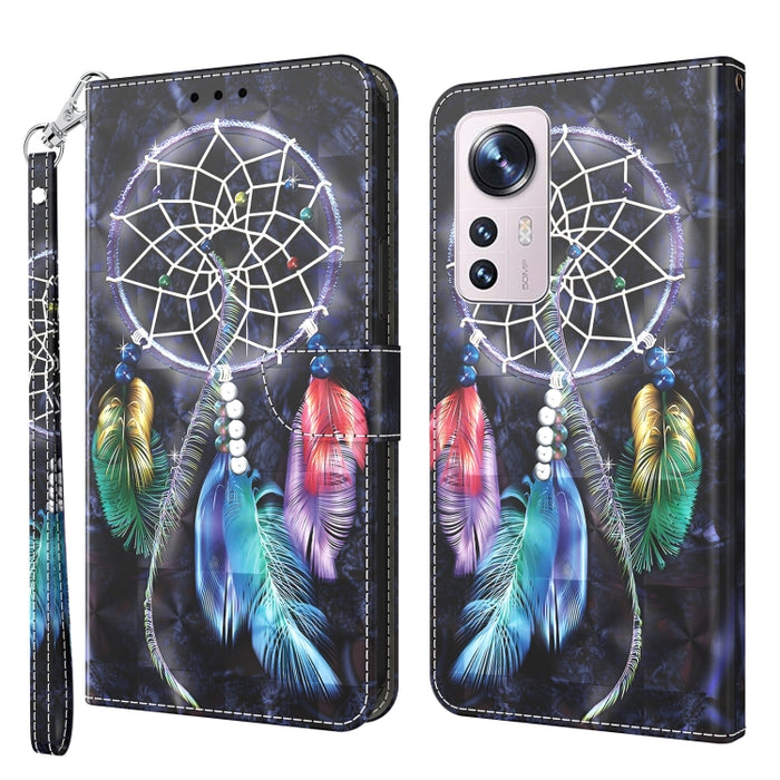 Estuche para teléfono de cuero con patrón pintado en 3D, For Xiaomi 12 Pro, For Xiaomi 12, For Xiaomi Redmi Note 10 Pro