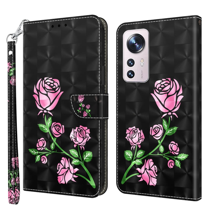 Estuche para teléfono de cuero con patrón pintado en 3D, For Xiaomi 12 Pro, For Xiaomi 12, For Xiaomi Redmi Note 10 Pro
