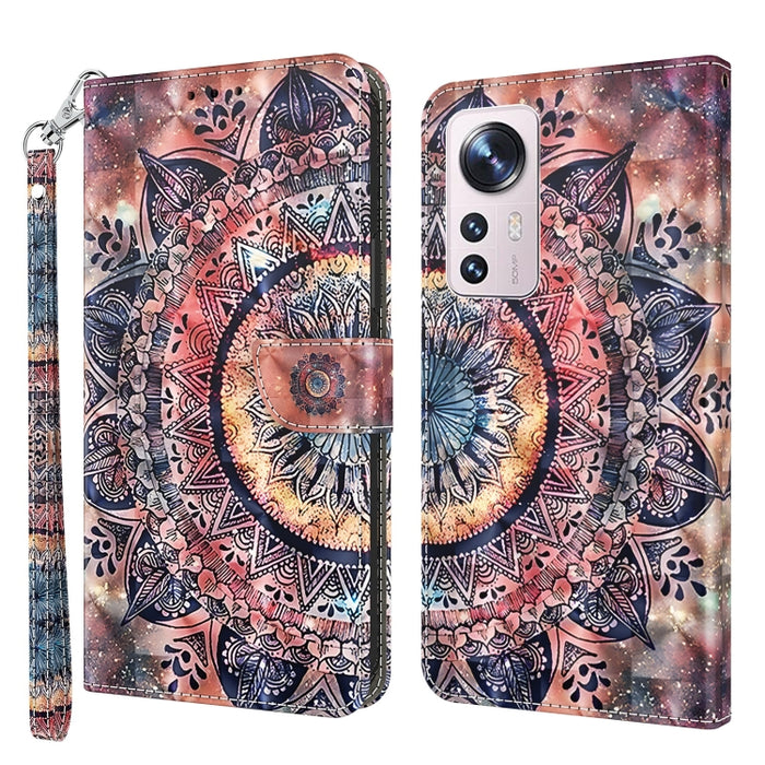 Estuche para teléfono de cuero con patrón pintado en 3D, For Xiaomi 12 Pro, For Xiaomi 12, For Xiaomi Redmi Note 10 Pro