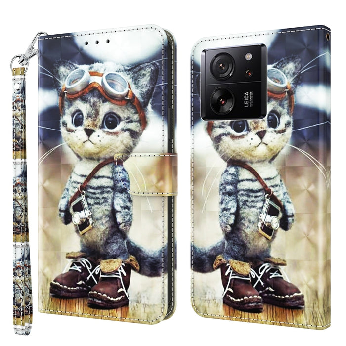 Estuche para teléfono de cuero con patrón pintado en 3D, For Xiaomi Redmi A3, For Xiaomi Redmi Note 13 4G, For Xiaomi Redmi Note 13 5G, For Xiaomi Redmi 13C, For Xiaomi Redmi Note 13 Pro+, For Xiaomi Redmi Note 13 Pro 5G, For Xiaomi 13T Pro            ...
