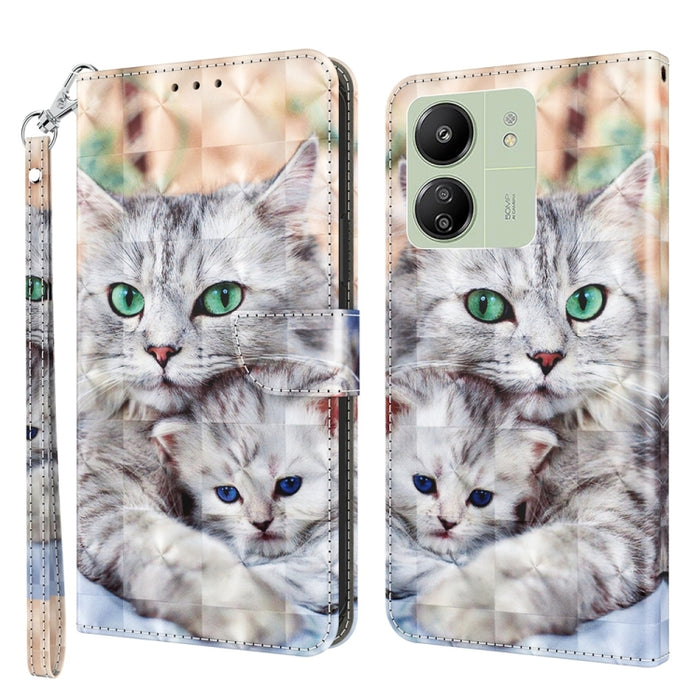 Estuche para teléfono de cuero con patrón pintado en 3D, For Xiaomi Redmi A3, For Xiaomi Redmi Note 13 4G, For Xiaomi Redmi Note 13 5G, For Xiaomi Redmi 13C, For Xiaomi Redmi Note 13 Pro+, For Xiaomi Redmi Note 13 Pro 5G, For Xiaomi 13T Pro            ...