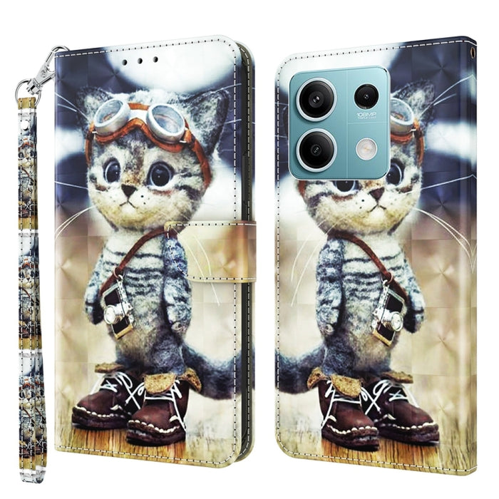 Estuche para teléfono de cuero con patrón pintado en 3D, For Xiaomi Redmi A3, For Xiaomi Redmi Note 13 4G, For Xiaomi Redmi Note 13 5G, For Xiaomi Redmi 13C, For Xiaomi Redmi Note 13 Pro+, For Xiaomi Redmi Note 13 Pro 5G, For Xiaomi 13T Pro            ...