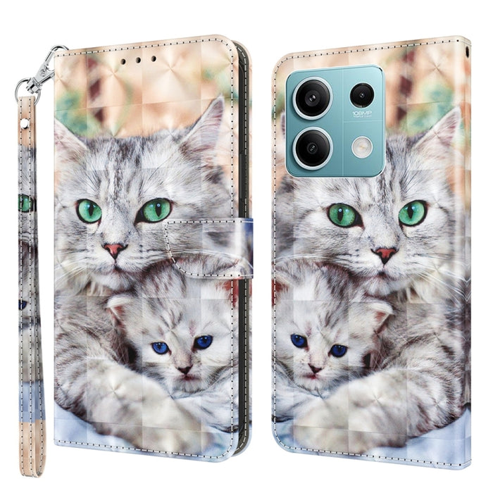 Estuche para teléfono de cuero con patrón pintado en 3D, For Xiaomi Redmi A3, For Xiaomi Redmi Note 13 4G, For Xiaomi Redmi Note 13 5G, For Xiaomi Redmi 13C, For Xiaomi Redmi Note 13 Pro+, For Xiaomi Redmi Note 13 Pro 5G, For Xiaomi 13T Pro            ...