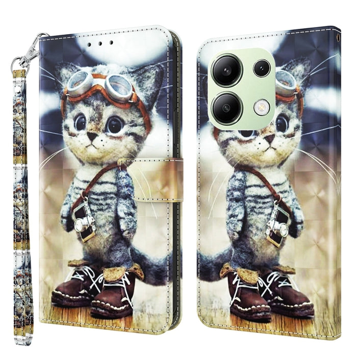 Estuche para teléfono de cuero con patrón pintado en 3D, For Xiaomi Redmi A3, For Xiaomi Redmi Note 13 4G, For Xiaomi Redmi Note 13 5G, For Xiaomi Redmi 13C, For Xiaomi Redmi Note 13 Pro+, For Xiaomi Redmi Note 13 Pro 5G, For Xiaomi 13T Pro            ...