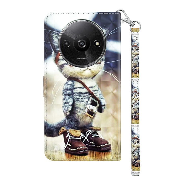 Estuche para teléfono de cuero con patrón pintado en 3D, For Xiaomi Redmi A3, For Xiaomi Redmi Note 13 4G, For Xiaomi Redmi Note 13 5G, For Xiaomi Redmi 13C, For Xiaomi Redmi Note 13 Pro+, For Xiaomi Redmi Note 13 Pro 5G, For Xiaomi 13T Pro            ...