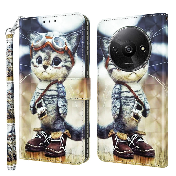 Estuche para teléfono de cuero con patrón pintado en 3D, For Xiaomi Redmi A3, For Xiaomi Redmi Note 13 4G, For Xiaomi Redmi Note 13 5G, For Xiaomi Redmi 13C, For Xiaomi Redmi Note 13 Pro+, For Xiaomi Redmi Note 13 Pro 5G, For Xiaomi 13T Pro            ...
