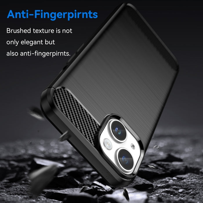Caja de teléfono TPU de fibra de carbono con textura cepillada, For iPhone 15, For iPhone 15 Plus, For iPhone 15 Pro, For iPhone 15 Pro Max