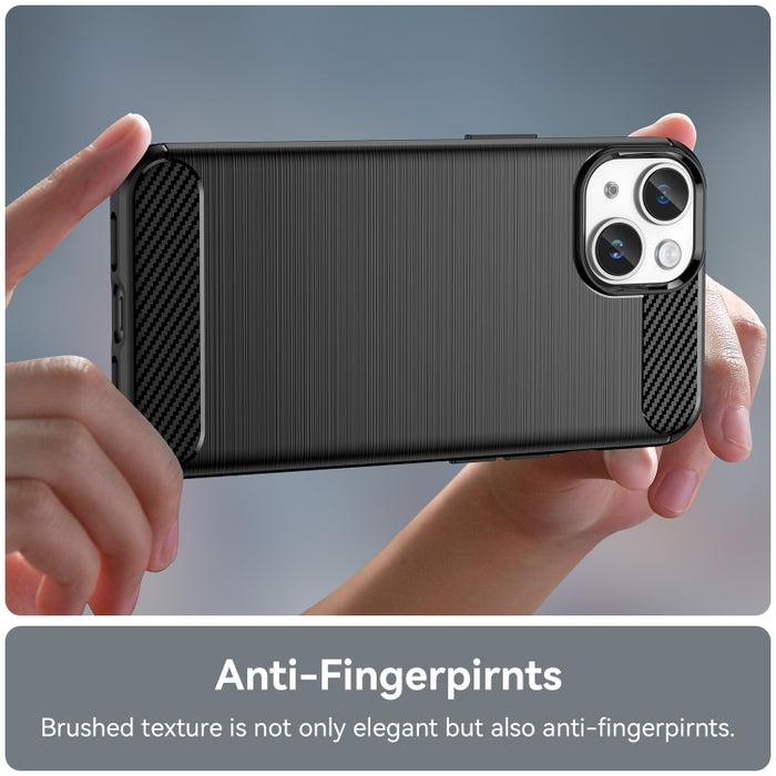 Caja de teléfono TPU de fibra de carbono con textura cepillada, For iPhone 15, For iPhone 15 Plus, For iPhone 15 Pro, For iPhone 15 Pro Max