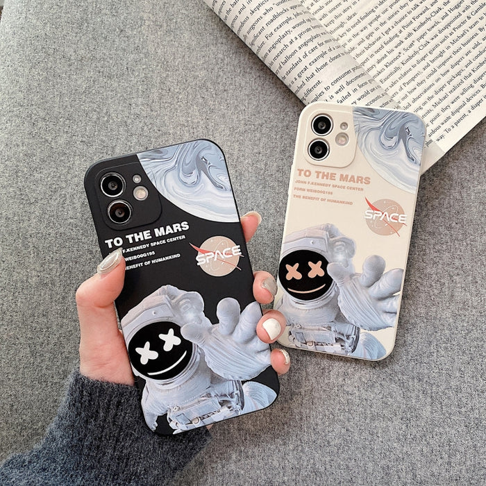 Estuche para teléfono a prueba de golpes con patrón de astronauta marciano