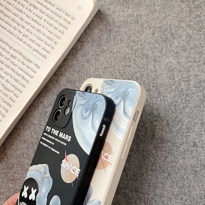 Estuche para teléfono a prueba de golpes con patrón de astronauta marciano