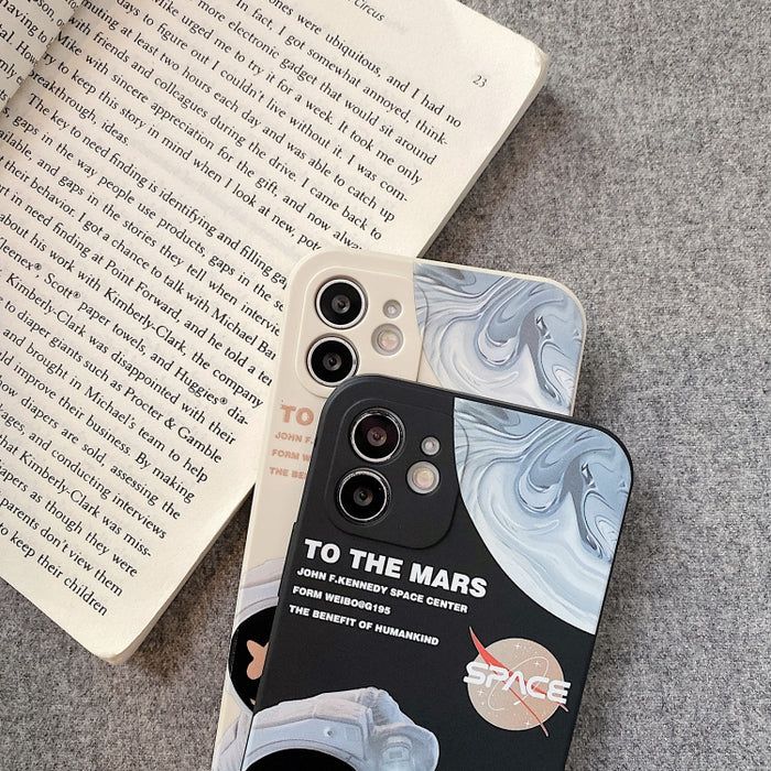 Estuche para teléfono a prueba de golpes con patrón de astronauta marciano