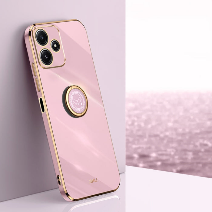 XINLI Straight Edge 6D Electroplate TPU Funda para teléfono con soporte para anillo, For Redmi 14C 4G, For Xiaomi Redmi Note 13 Pro 4G, For Xiaomi Redmi Note 13 4G, For Xiaomi Redmi 13C 5G, For Xiaomi Redmi K70E, For Xiaomi 14 Pro, For Xiaomi 14       ...