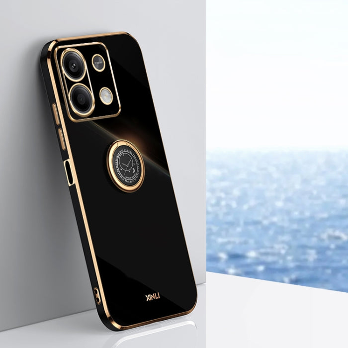 XINLI Straight Edge 6D Electroplate TPU Funda para teléfono con soporte para anillo, For Redmi 14C 4G, For Xiaomi Redmi Note 13 Pro 4G, For Xiaomi Redmi Note 13 4G, For Xiaomi Redmi 13C 5G, For Xiaomi Redmi K70E, For Xiaomi 14 Pro, For Xiaomi 14       ...