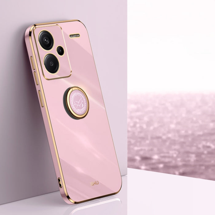 XINLI Straight Edge 6D Electroplate TPU Funda para teléfono con soporte para anillo, For Redmi 14C 4G, For Xiaomi Redmi Note 13 Pro 4G, For Xiaomi Redmi Note 13 4G, For Xiaomi Redmi 13C 5G, For Xiaomi Redmi K70E, For Xiaomi 14 Pro, For Xiaomi 14       ...