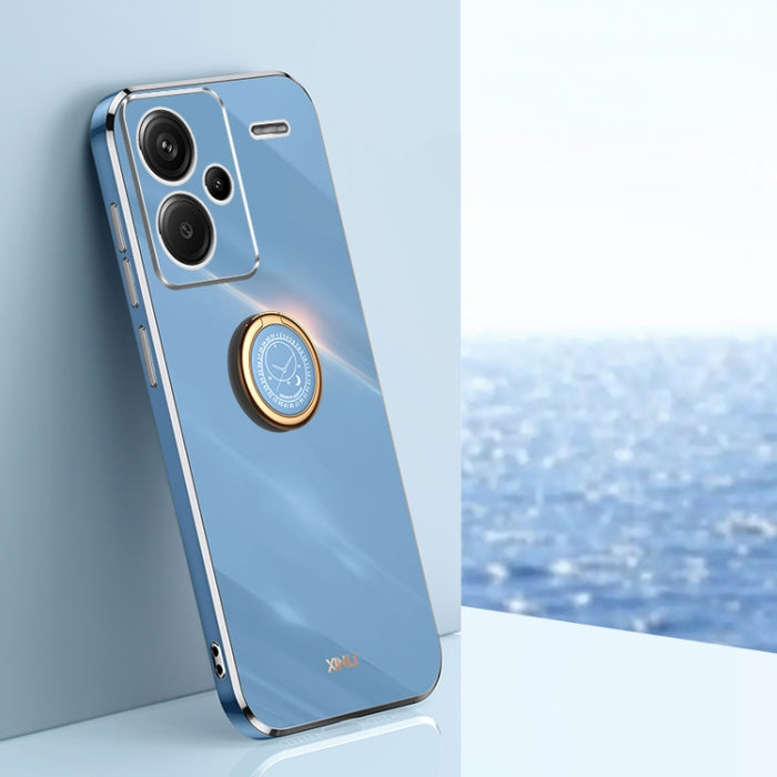 XINLI Straight Edge 6D Electroplate TPU Funda para teléfono con soporte para anillo, For Redmi 14C 4G, For Xiaomi Redmi Note 13 Pro 4G, For Xiaomi Redmi Note 13 4G, For Xiaomi Redmi 13C 5G, For Xiaomi Redmi K70E, For Xiaomi 14 Pro, For Xiaomi 14       ...