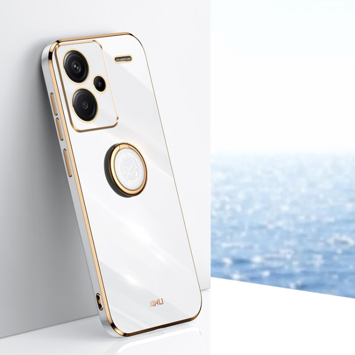 XINLI Straight Edge 6D Electroplate TPU Funda para teléfono con soporte para anillo, For Redmi 14C 4G, For Xiaomi Redmi Note 13 Pro 4G, For Xiaomi Redmi Note 13 4G, For Xiaomi Redmi 13C 5G, For Xiaomi Redmi K70E, For Xiaomi 14 Pro, For Xiaomi 14       ...