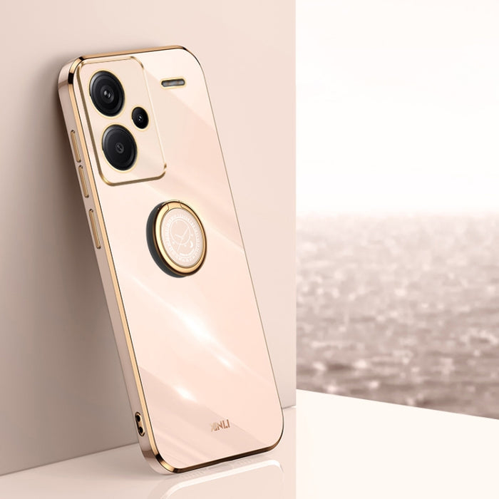 XINLI Straight Edge 6D Electroplate TPU Funda para teléfono con soporte para anillo, For Redmi 14C 4G, For Xiaomi Redmi Note 13 Pro 4G, For Xiaomi Redmi Note 13 4G, For Xiaomi Redmi 13C 5G, For Xiaomi Redmi K70E, For Xiaomi 14 Pro, For Xiaomi 14       ...