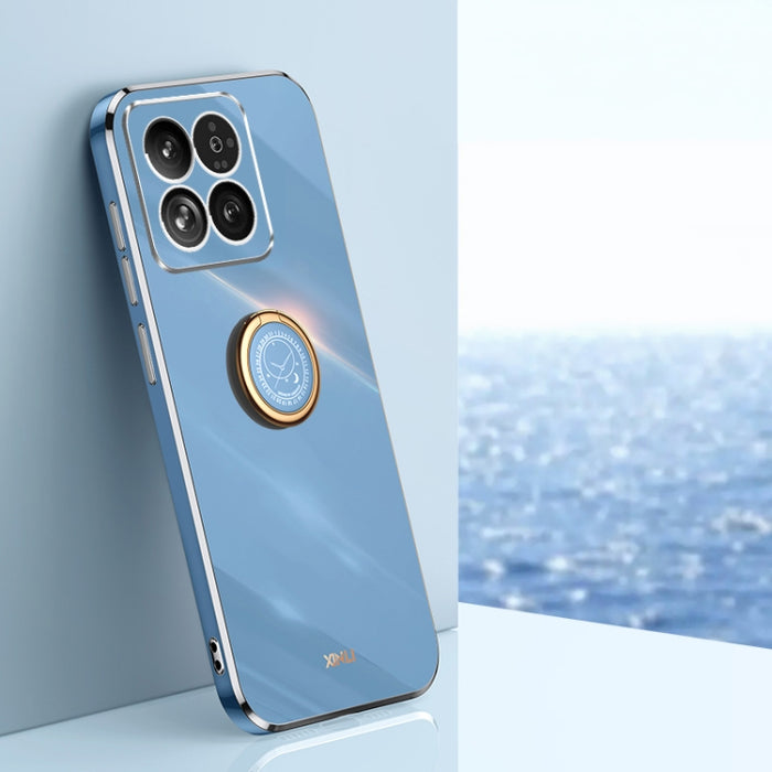 XINLI Straight Edge 6D Electroplate TPU Funda para teléfono con soporte para anillo, For Redmi 14C 4G, For Xiaomi Redmi Note 13 Pro 4G, For Xiaomi Redmi Note 13 4G, For Xiaomi Redmi 13C 5G, For Xiaomi Redmi K70E, For Xiaomi 14 Pro, For Xiaomi 14       ...
