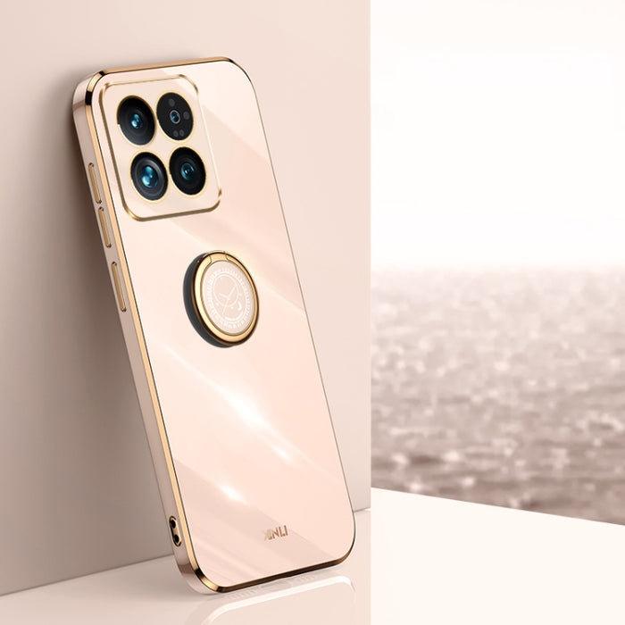 XINLI Straight Edge 6D Electroplate TPU Funda para teléfono con soporte para anillo, For Redmi 14C 4G, For Xiaomi Redmi Note 13 Pro 4G, For Xiaomi Redmi Note 13 4G, For Xiaomi Redmi 13C 5G, For Xiaomi Redmi K70E, For Xiaomi 14 Pro, For Xiaomi 14       ...