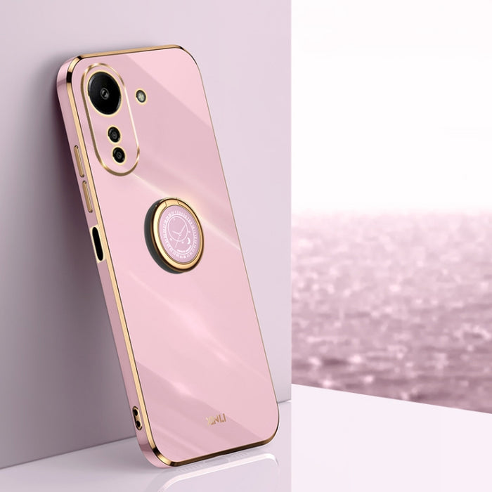 XINLI Straight Edge 6D Electroplate TPU Funda para teléfono con soporte para anillo, For Redmi 14C 4G, For Xiaomi Redmi Note 13 Pro 4G, For Xiaomi Redmi Note 13 4G, For Xiaomi Redmi 13C 5G, For Xiaomi Redmi K70E, For Xiaomi 14 Pro, For Xiaomi 14       ...