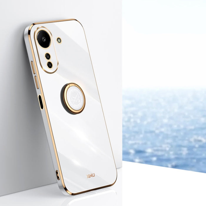 XINLI Straight Edge 6D Electroplate TPU Funda para teléfono con soporte para anillo, For Redmi 14C 4G, For Xiaomi Redmi Note 13 Pro 4G, For Xiaomi Redmi Note 13 4G, For Xiaomi Redmi 13C 5G, For Xiaomi Redmi K70E, For Xiaomi 14 Pro, For Xiaomi 14       ...