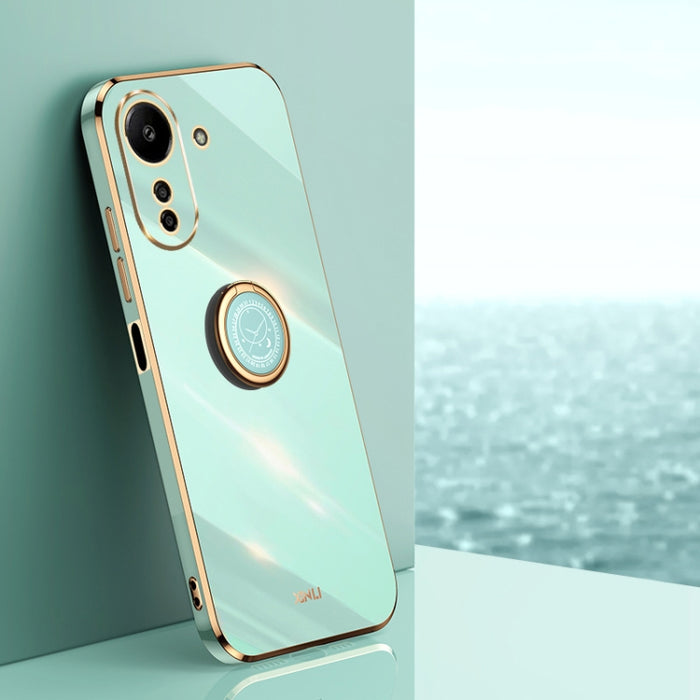 XINLI Straight Edge 6D Electroplate TPU Funda para teléfono con soporte para anillo, For Redmi 14C 4G, For Xiaomi Redmi Note 13 Pro 4G, For Xiaomi Redmi Note 13 4G, For Xiaomi Redmi 13C 5G, For Xiaomi Redmi K70E, For Xiaomi 14 Pro, For Xiaomi 14       ...