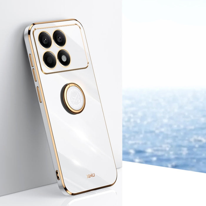 XINLI Straight Edge 6D Electroplate TPU Funda para teléfono con soporte para anillo, For Redmi 14C 4G, For Xiaomi Redmi Note 13 Pro 4G, For Xiaomi Redmi Note 13 4G, For Xiaomi Redmi 13C 5G, For Xiaomi Redmi K70E, For Xiaomi 14 Pro, For Xiaomi 14       ...