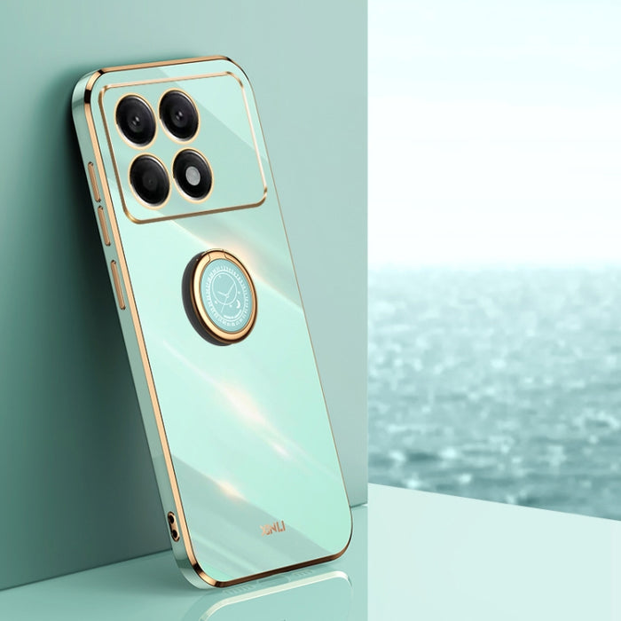 XINLI Straight Edge 6D Electroplate TPU Funda para teléfono con soporte para anillo, For Redmi 14C 4G, For Xiaomi Redmi Note 13 Pro 4G, For Xiaomi Redmi Note 13 4G, For Xiaomi Redmi 13C 5G, For Xiaomi Redmi K70E, For Xiaomi 14 Pro, For Xiaomi 14       ...