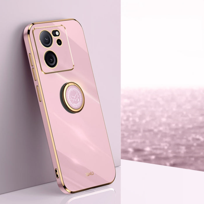 XINLI Straight Edge 6D Electroplate TPU Funda para teléfono con soporte para anillo, For Redmi 14C 4G, For Xiaomi Redmi Note 13 Pro 4G, For Xiaomi Redmi Note 13 4G, For Xiaomi Redmi 13C 5G, For Xiaomi Redmi K70E, For Xiaomi 14 Pro, For Xiaomi 14       ...