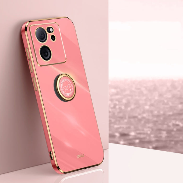 XINLI Straight Edge 6D Electroplate TPU Funda para teléfono con soporte para anillo, For Redmi 14C 4G, For Xiaomi Redmi Note 13 Pro 4G, For Xiaomi Redmi Note 13 4G, For Xiaomi Redmi 13C 5G, For Xiaomi Redmi K70E, For Xiaomi 14 Pro, For Xiaomi 14       ...
