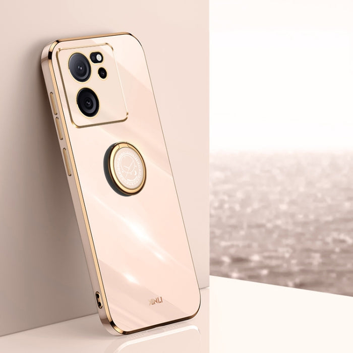 XINLI Straight Edge 6D Electroplate TPU Funda para teléfono con soporte para anillo, For Redmi 14C 4G, For Xiaomi Redmi Note 13 Pro 4G, For Xiaomi Redmi Note 13 4G, For Xiaomi Redmi 13C 5G, For Xiaomi Redmi K70E, For Xiaomi 14 Pro, For Xiaomi 14       ...