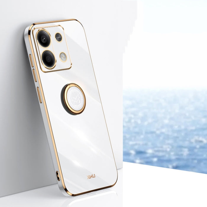 XINLI Straight Edge 6D Electroplate TPU Funda para teléfono con soporte para anillo, For Redmi 14C 4G, For Xiaomi Redmi Note 13 Pro 4G, For Xiaomi Redmi Note 13 4G, For Xiaomi Redmi 13C 5G, For Xiaomi Redmi K70E, For Xiaomi 14 Pro, For Xiaomi 14       ...