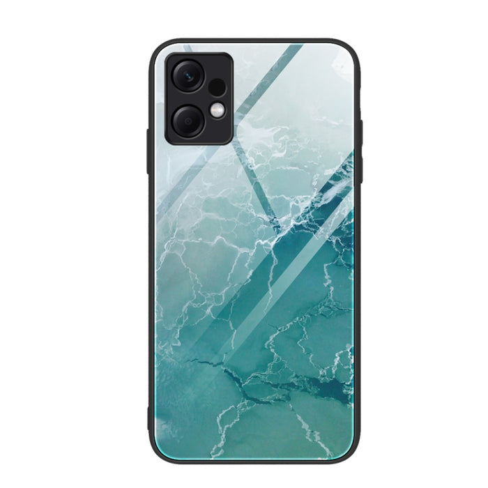 Estuche protector de teléfono de vidrio con patrón de mármol, For Xiaomi Redmi Note 12 4G Global, For Xiaomi Redmi Note 12 Turbo